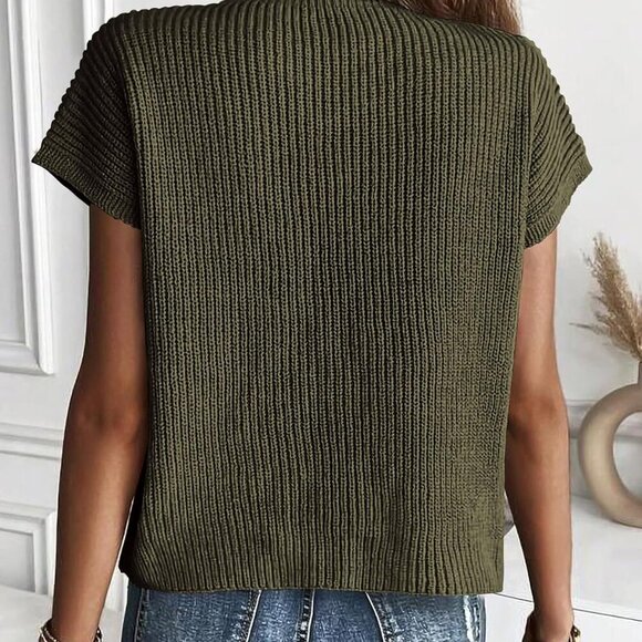 Summer Fall Short Sleeve Sweater for Women 2025 Casual Sweater Vest Cotton Knit - Picture 2 of 6